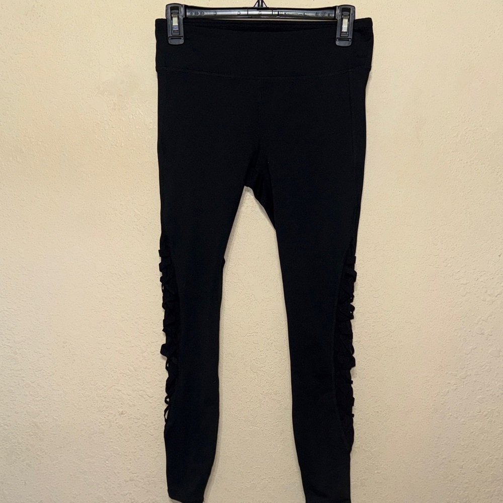 Fabletics Black Ruffle Side Leggings